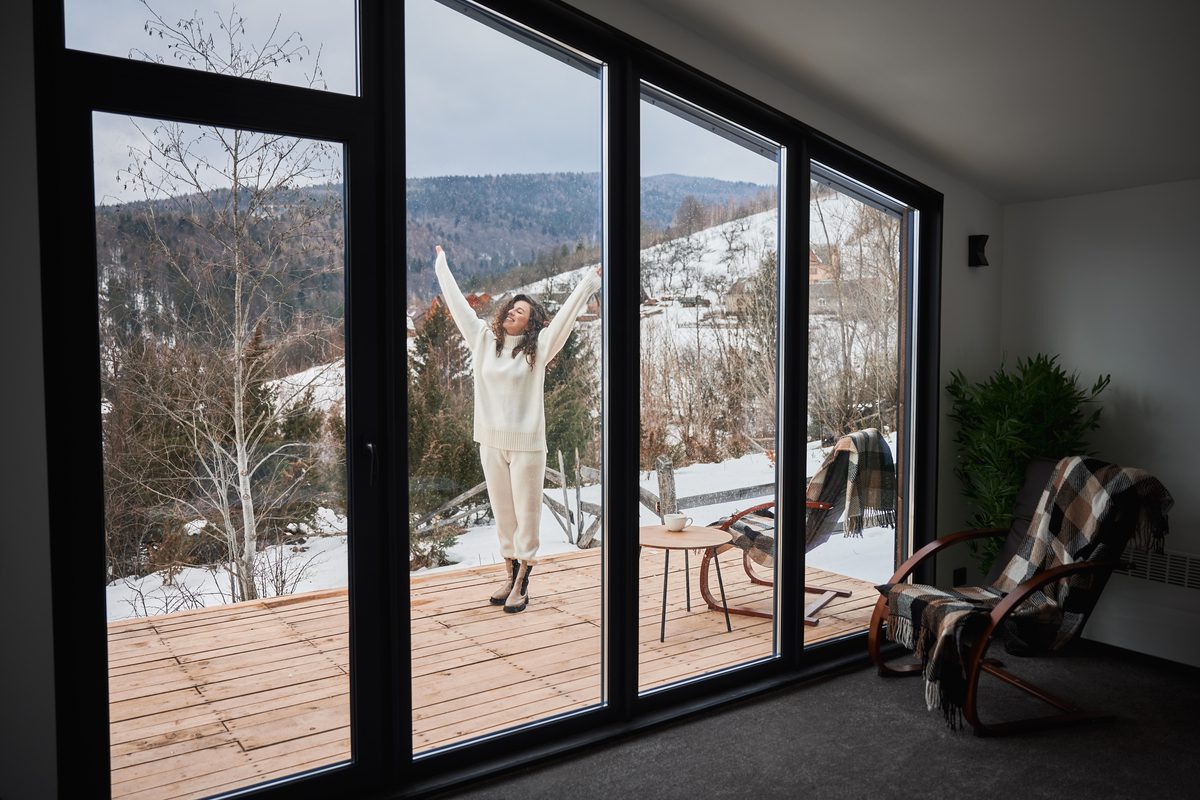 dei vetri scorrevoli